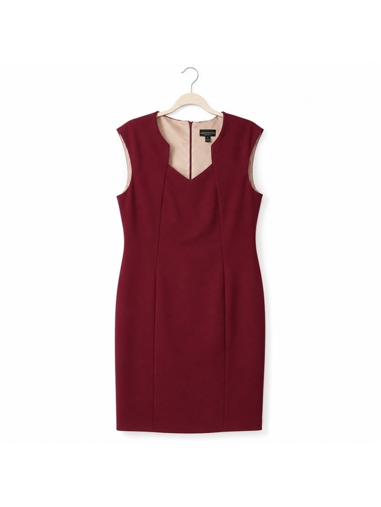 Connected Apparel Dresses & Skirts - Connected Apparel Women’s Size 14 Burgundy Sheath Cocktail Dress Sleeveless